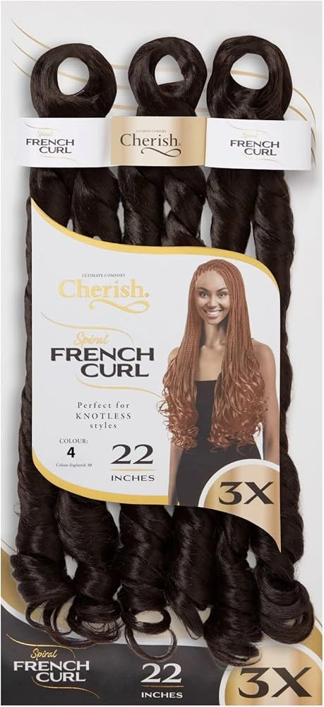 Spiral French Curl 22″ Braids 3x Pre-Stretched - 4