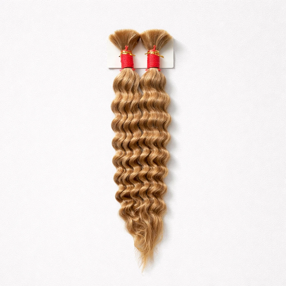 Bulk hair for braiding 20’ - Spiral Curls 100 gr Blonde 22 inch