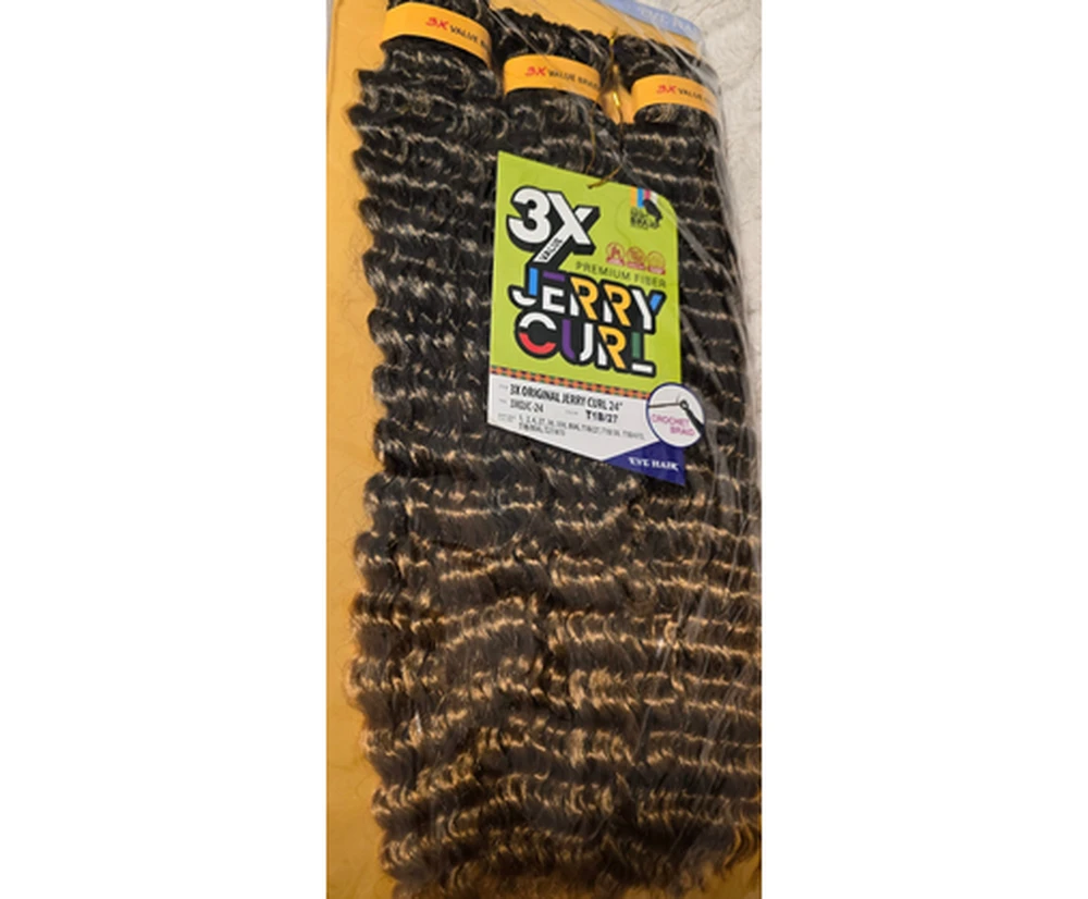 3X Jerry Curl Crochet Braid 24” - T1B/27