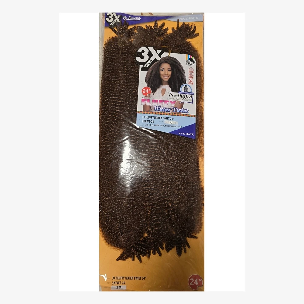 3X Fluffy Water Twist 24” - 30