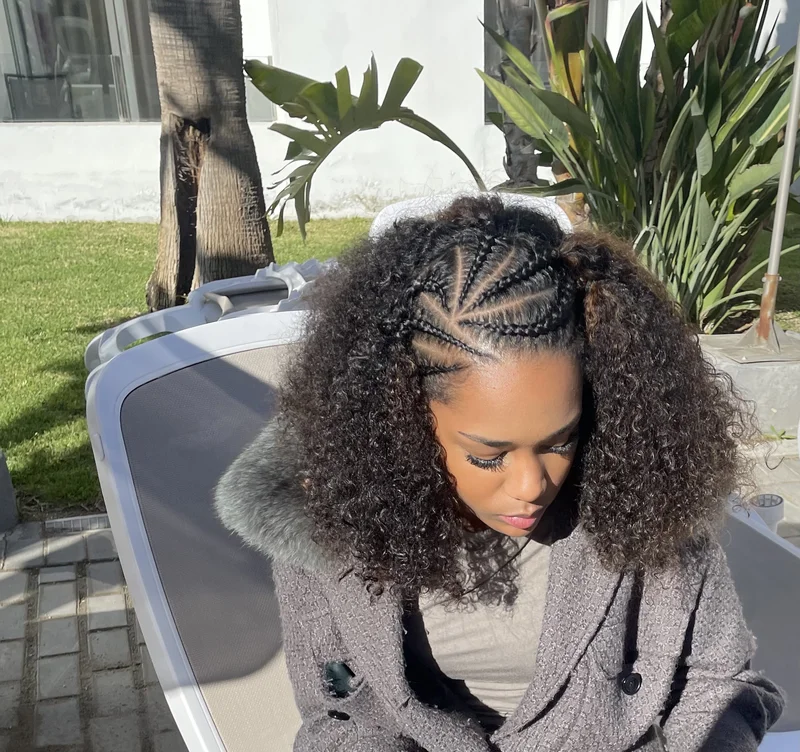 Cornrows halvt hode