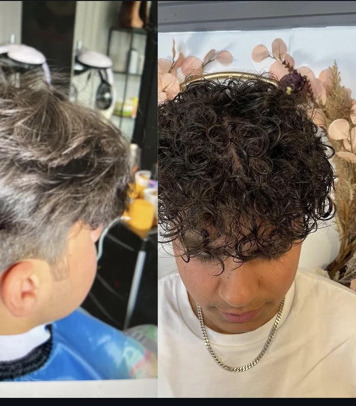 Permanent curls hair